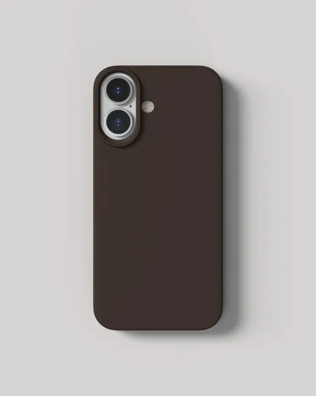 Nudient Thin Case cover iPhone 16 Dark Brown MagSafe sottile
