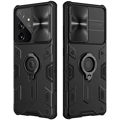 CloudValley Galaxy S21 Ultra Cover Nera Anello Antishock