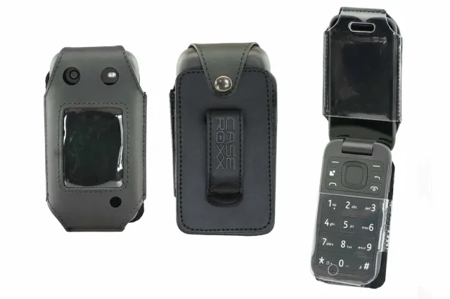caseroxx Nokia 2660 Flip Borsa Pelle Nera Cintura