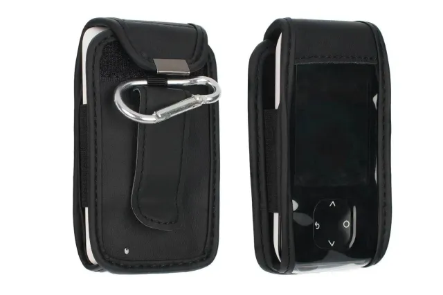 caseroxx Dexcom G7 custodia pelle clip cintura nero con finestra