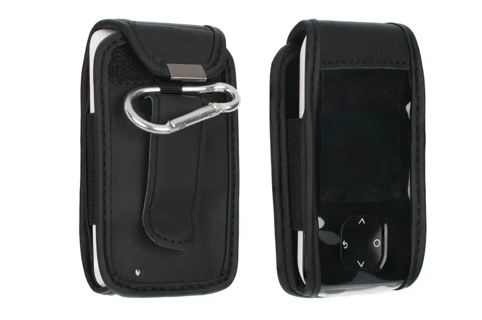 caseroxx Dexcom G7 custodia pelle clip cintura nero con finestra