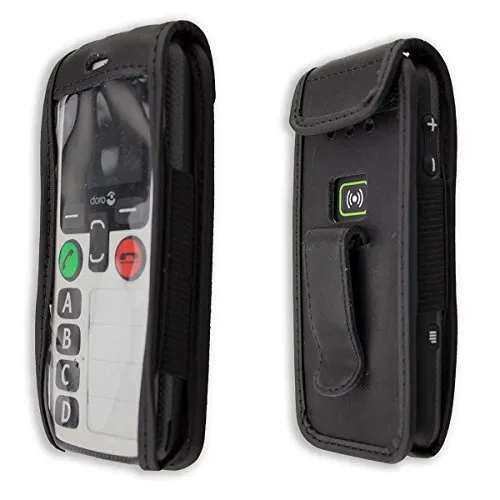 caseroxx Doro Secure 580 custodia pelle nera clip cintura