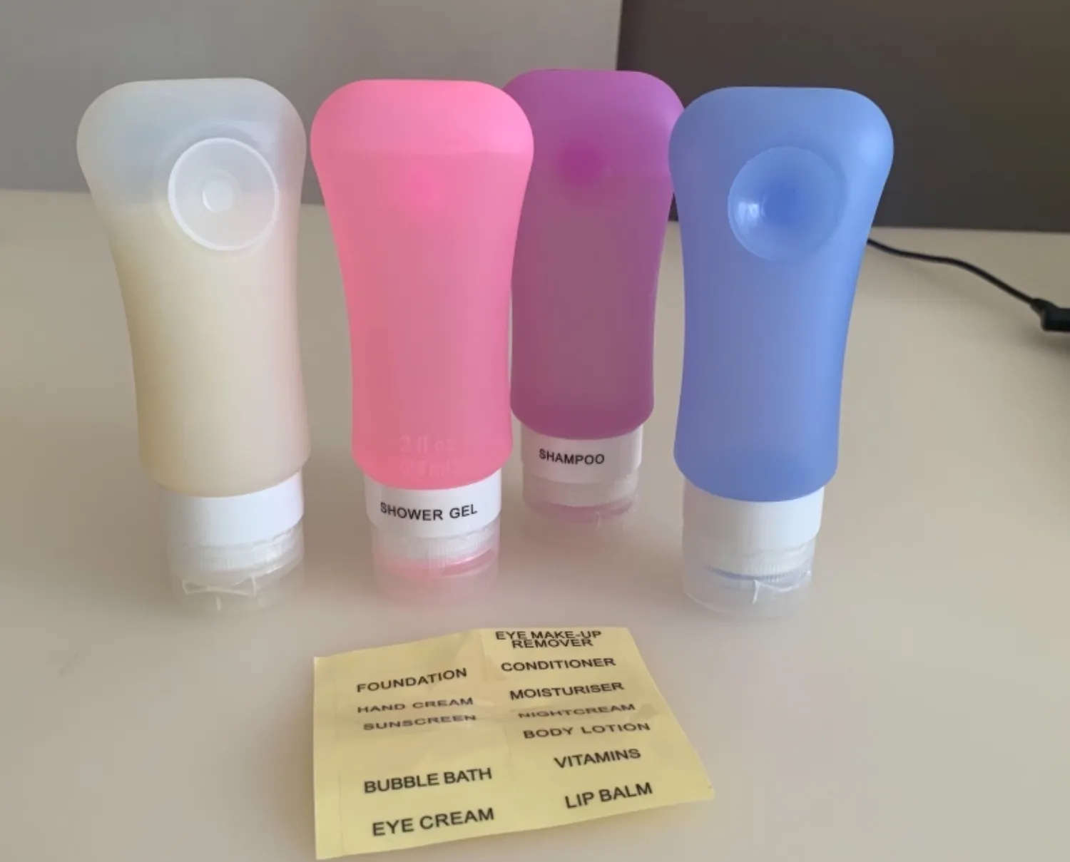 MoKo Bottiglie Viaggio Silicone 4x89ml Multicolore Spremibili