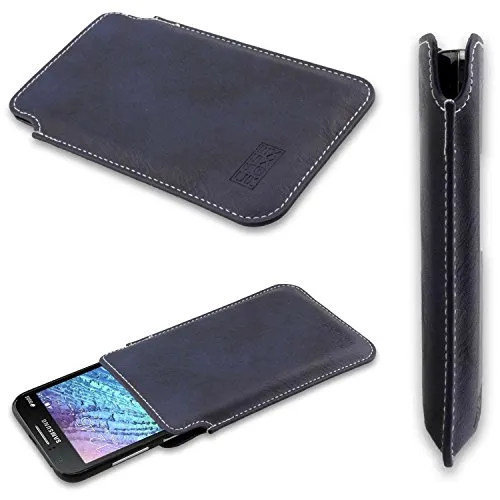 caseroxx Business-Line tasca Samsung Galaxy J1 azzurra pelle
