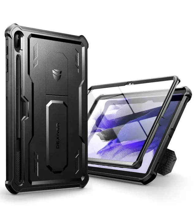 Dexnor Galaxy Tab S7 FE 12.4 custodia nera antiurto con penna