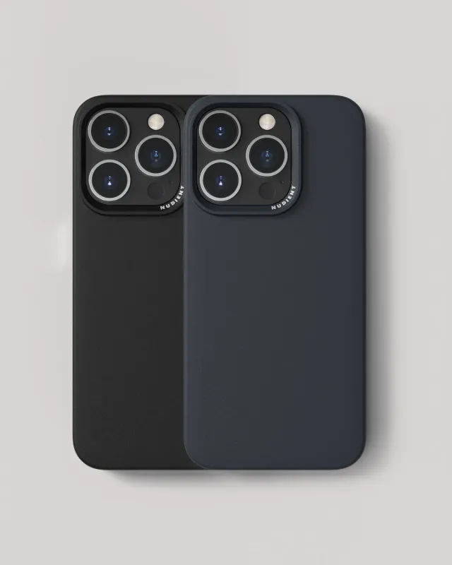 Nudient Thin Case cover iPhone 15 Pro 2 pezzi nera blu