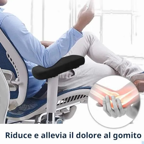 MoKo copribraccioli sedia ufficio neri 2 pezzi memory