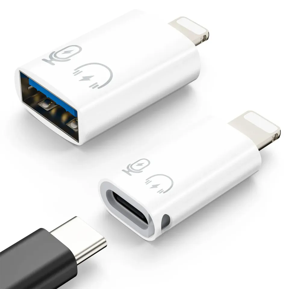 MoKo Adattatore Lightning USB-C+USB-A 2 Pezzi OTG