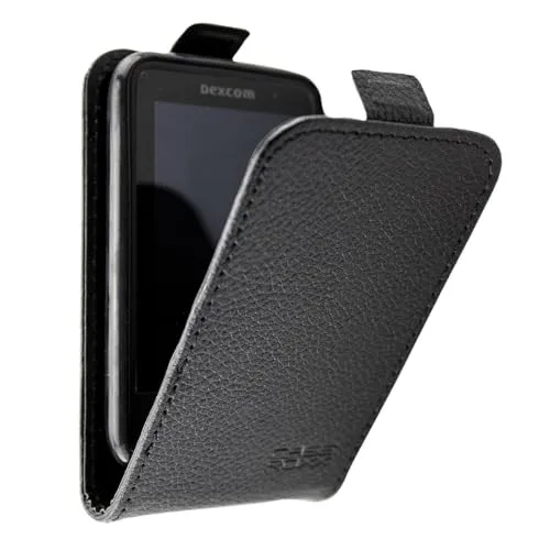 caseroxx Flip Cover Dexcom G6 Receiver Custodia Nero Finta Pelle