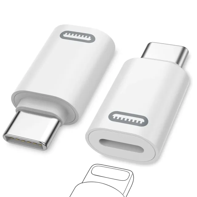 MoKo Adattatore Lightning-USB-C Maschio 2 Pezzi Bianco ricarica