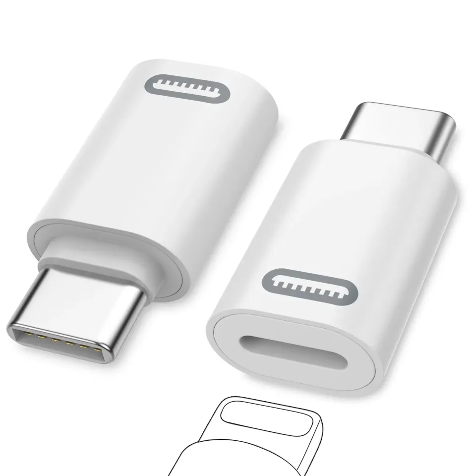 MoKo Adattatore Lightning-USB-C Maschio 2 Pezzi Bianco ricarica