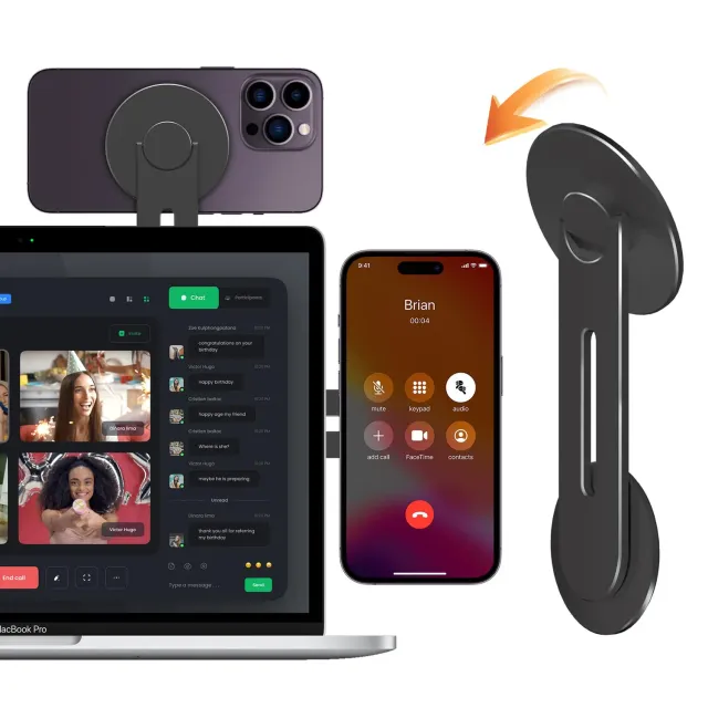 CloudValley supporto magnetico telefono laptop nero sottile