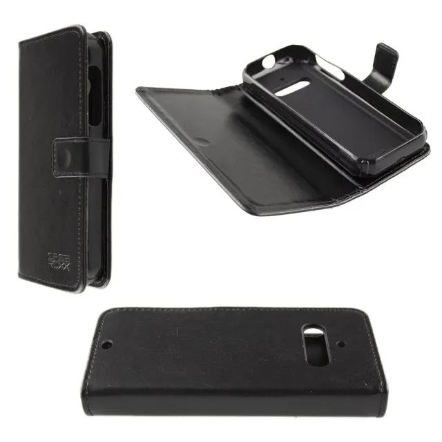 caseroxx Bookstyle Cat B40 custodia a libro nera portacarte