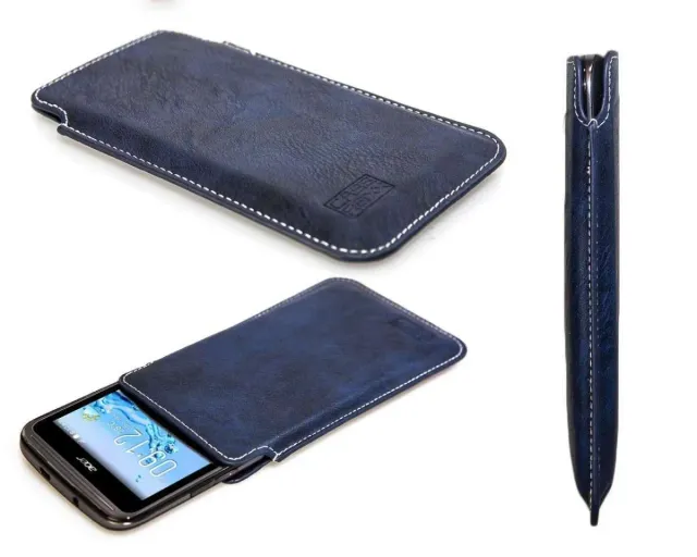 caseroxx Business-Line Acer Liquid Z410 custodia tasca azzurra pelle