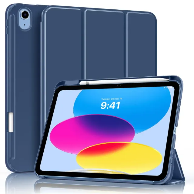 MoKo Custodia iPad 11" A16/10a Gen Blu Marino Sottile