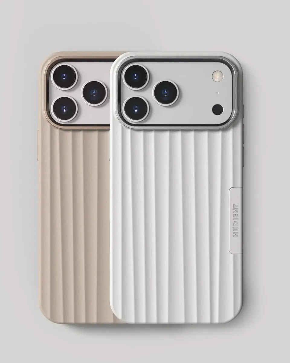 Nudient Bold Case iPhone 17 Pro Max cover set 2 pezzi beige