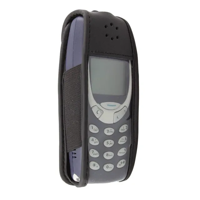 caseroxx Custodia Pelle Nokia 3310/3330 Nera Clip Cintura