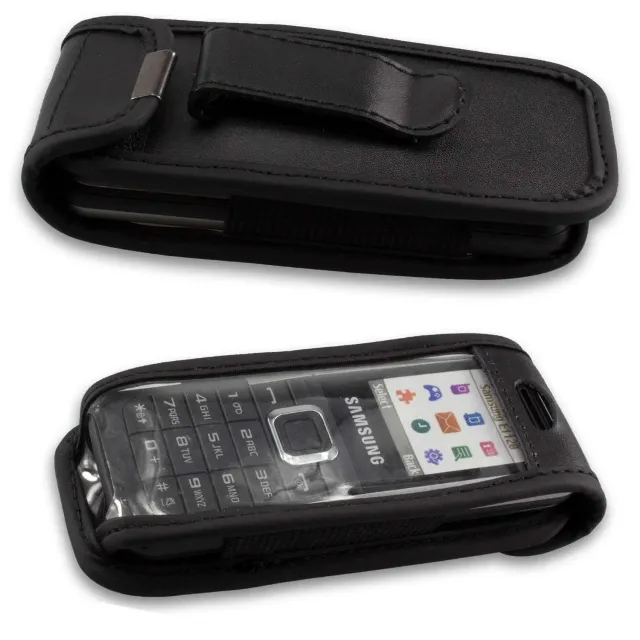 caseroxx Samsung E1120 borsello pelle nero clip cintura