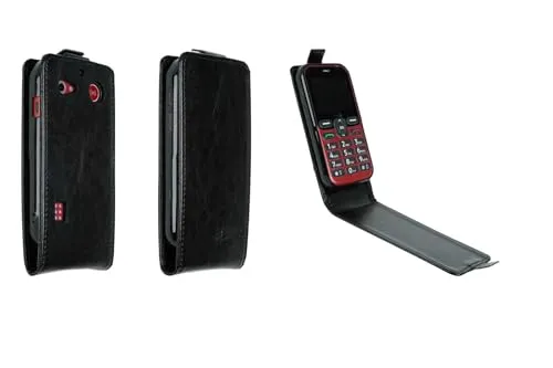 caseroxx Flip Cover Doro Leva L10 custodia libro nero magnetica