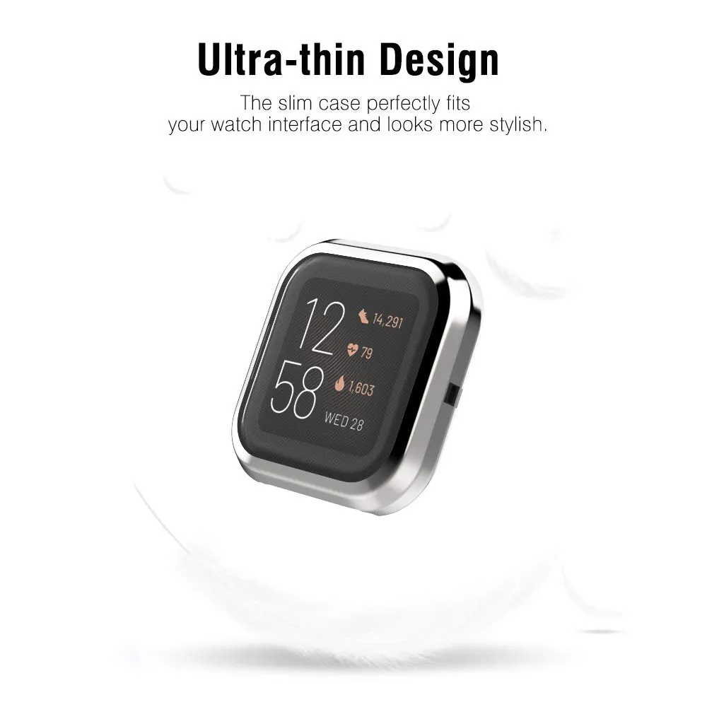 MoKo Versa 2 cover orologio 3 pezzi argento antiurto