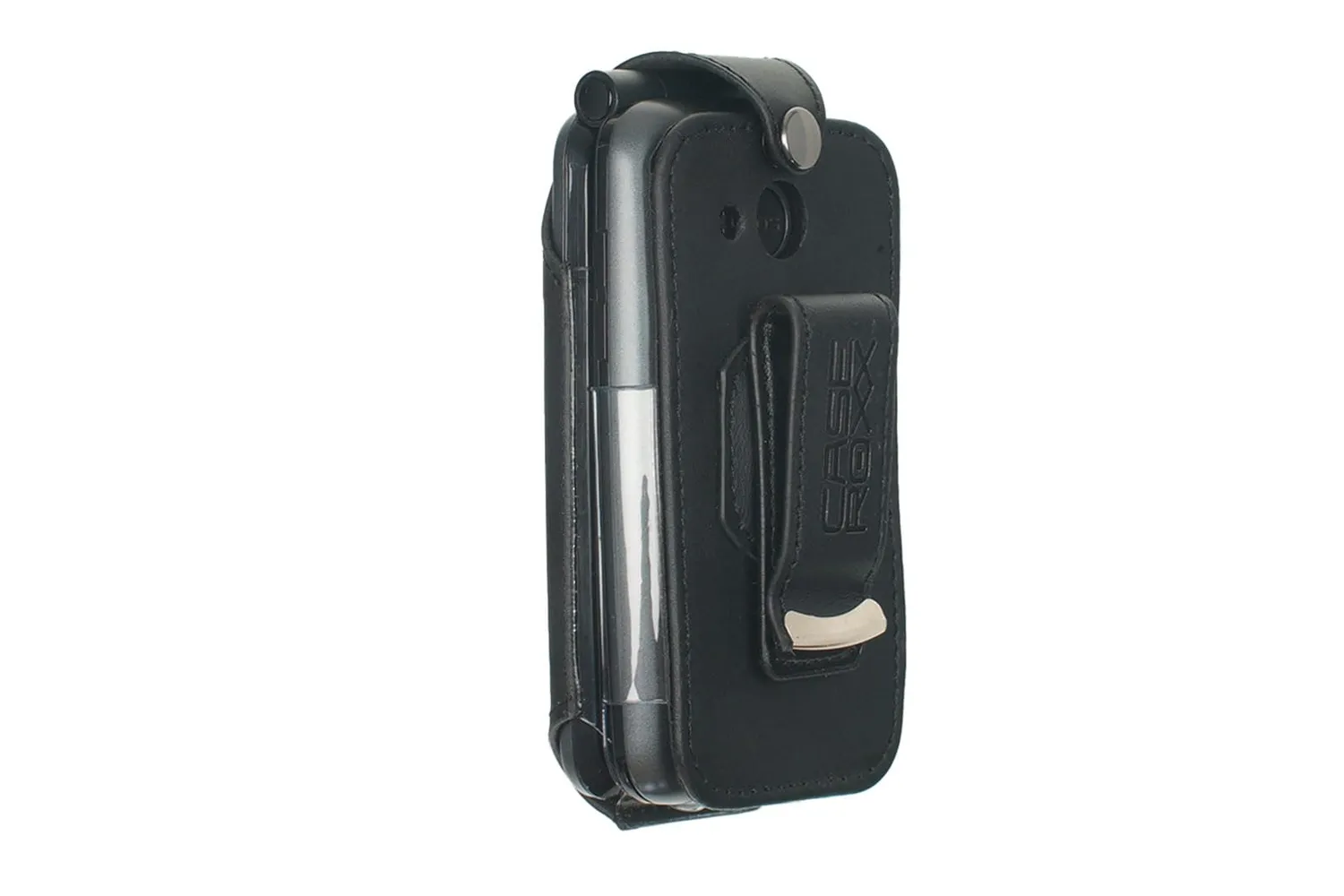 caseroxx Gigaset GL7 borsello pelle nero con clip cintura