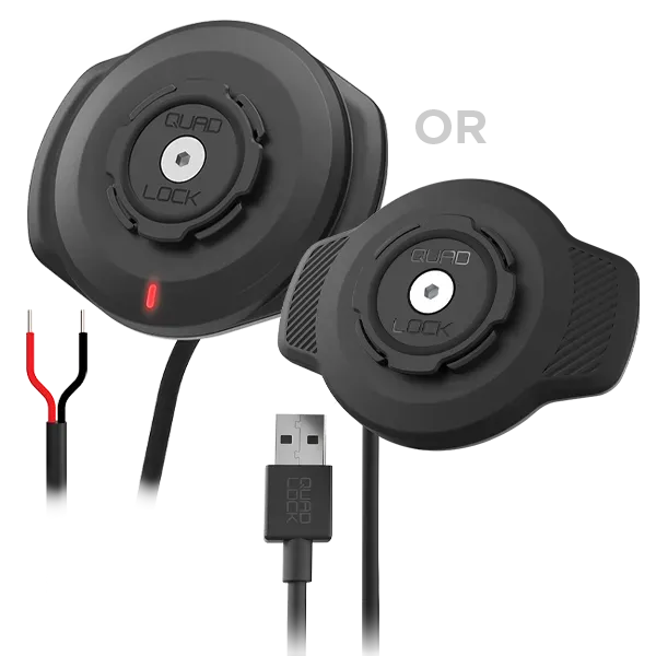 Quad Lock Moto Testa caricabatterie wireless USB impermeabile