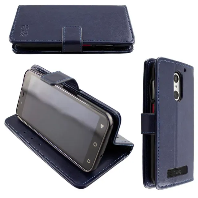 caseroxx Bookstyle custodia PEAQ PSP 400 azzurra portacarte