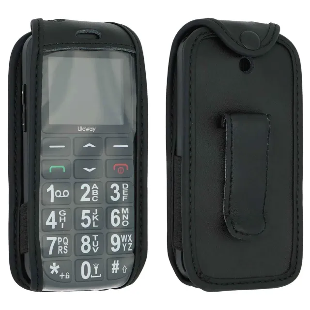 caseroxx Custodia cintura pelle Uleway G180 vera pelle nera