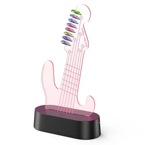 MoKo porta plettri chitarra acrilico nero rosso 8 posti