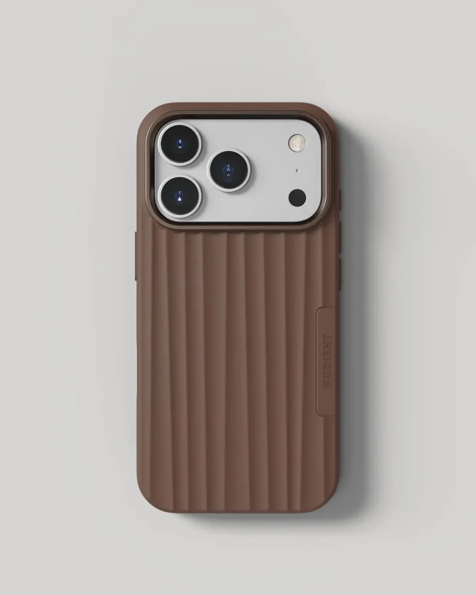 Nudient Bold Case cover iPhone 18 Pro marrone MagSafe antiurto