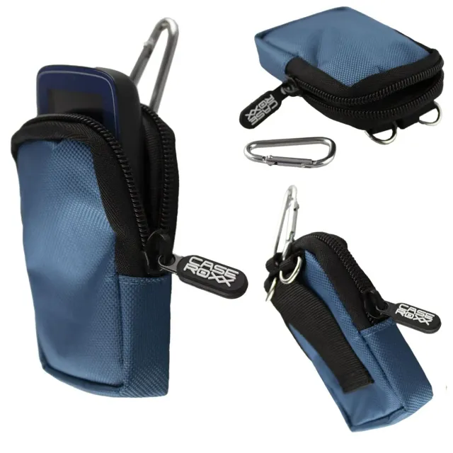 caseroxx Canvas custodia Freestyle Libre blu con moschettone