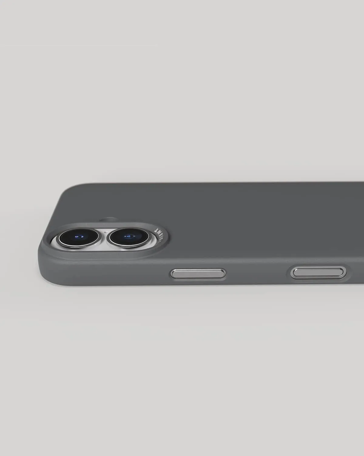 Nudient Thin Case cover iPhone 16 grigia sottile