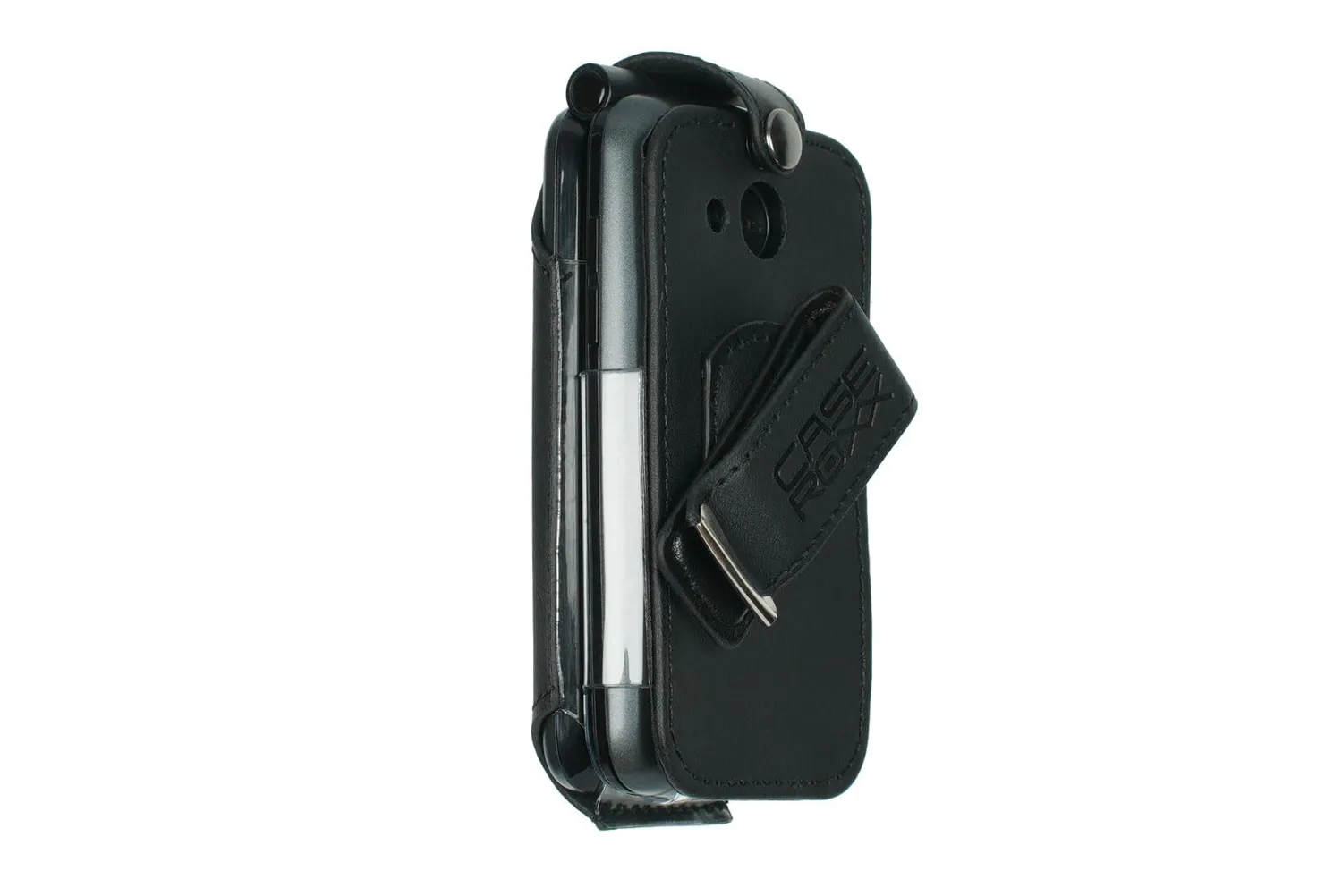 caseroxx Gigaset GL7 borsello pelle nero con clip cintura