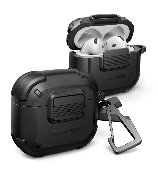 Dexnor Custodia AirPods 4 Gen 2024 Nera Antiurto