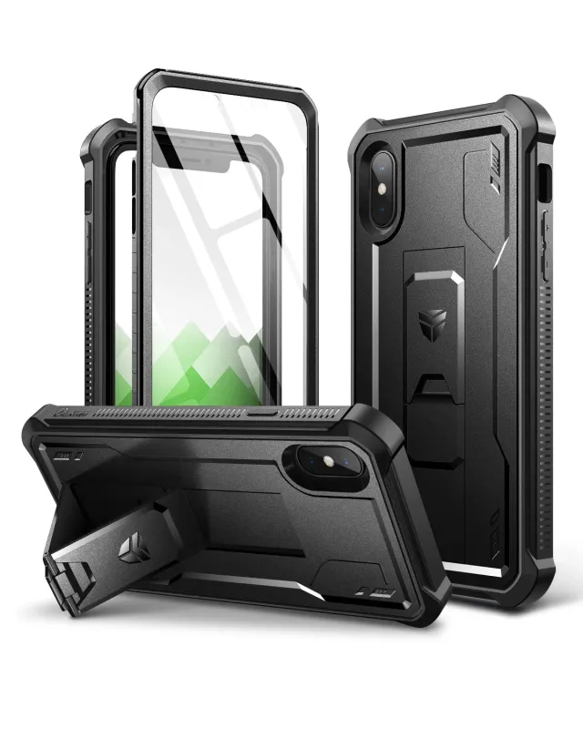 Dexnor iPhone X/XS cover rugged nera antiurto