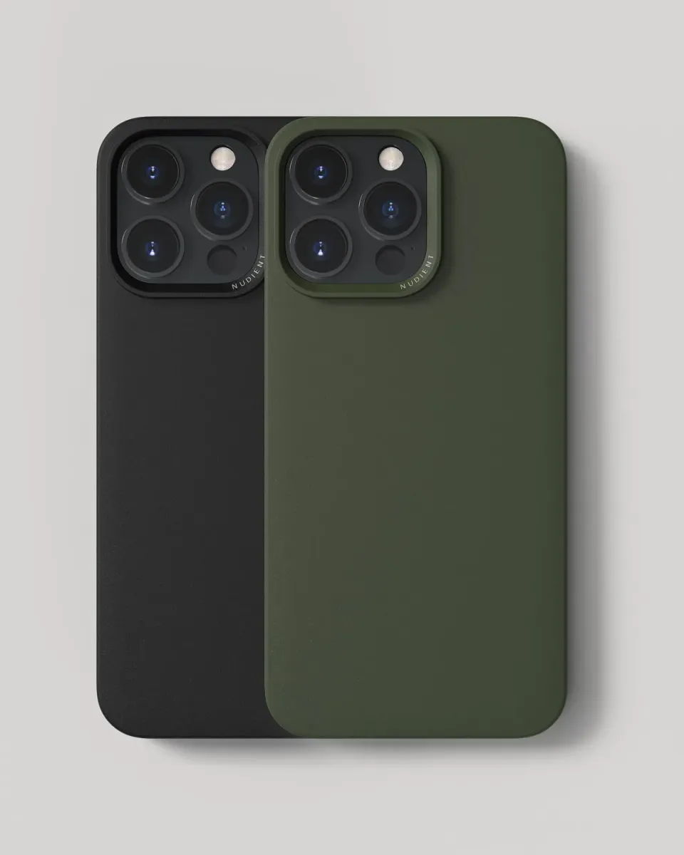 Nudient Thin Case iPhone 14 Pro Max cover 2 pezzi nero sottile