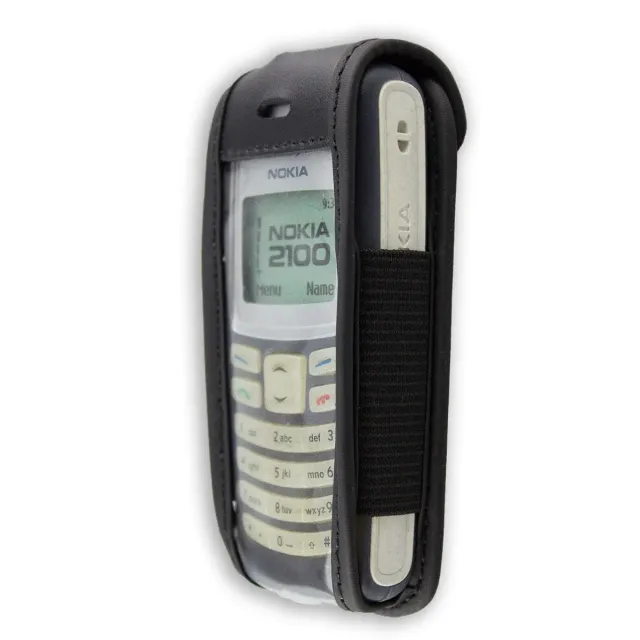 caseroxx custodia con clip Nokia 2100 nero vera pelle