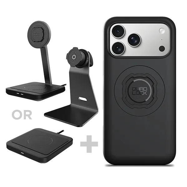 Quad Lock kit scrivania iPhone supporto + ricarica wireless