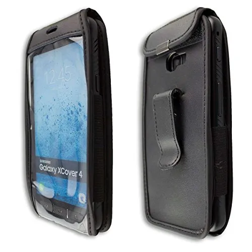 caseroxx Samsung XCover 4/4s borsello nero vera pelle finestra