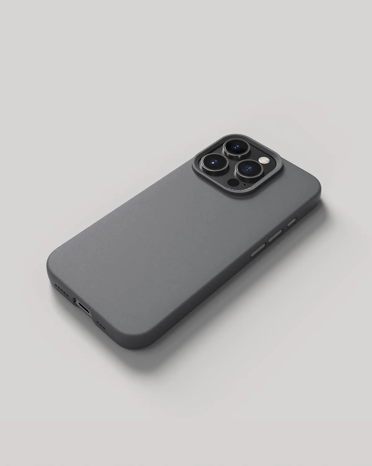 Nudient Thin Case iPhone 16 Pro cover grigia sottile senza MagSafe