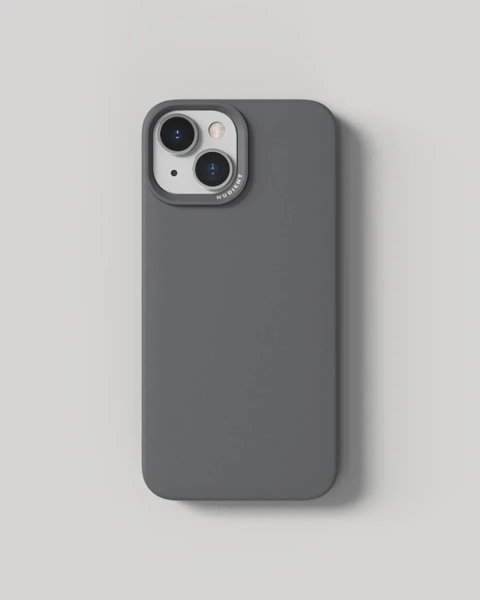 Nudient Thin Case custodia iPhone 15 Ash Grey MagSafe leggera