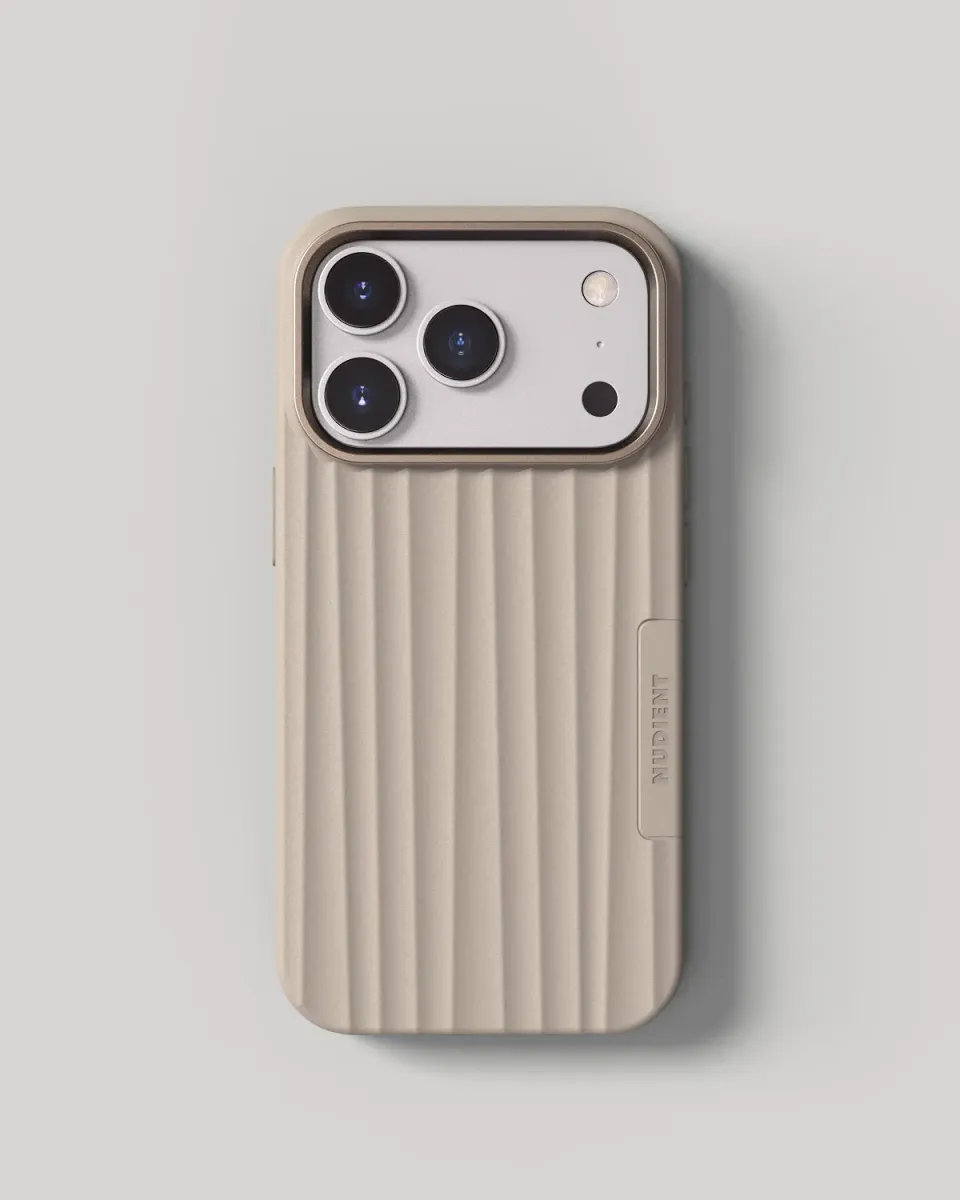 Nudient Bold Case custodia iPhone 17 Pro Linen Beige MagSafe antiurto