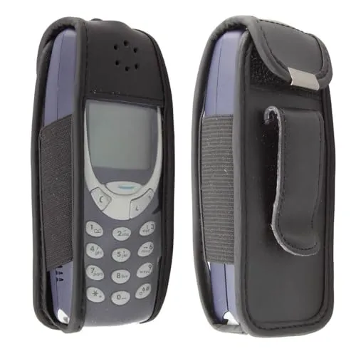 caseroxx Custodia Pelle Nokia 3310/3330 Nera Clip Cintura