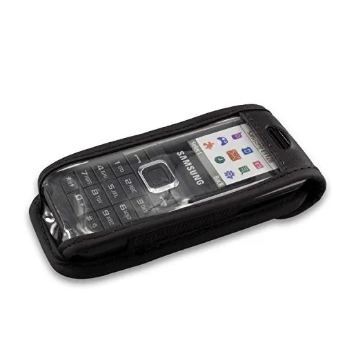 caseroxx Samsung E1120 borsello pelle nero clip cintura