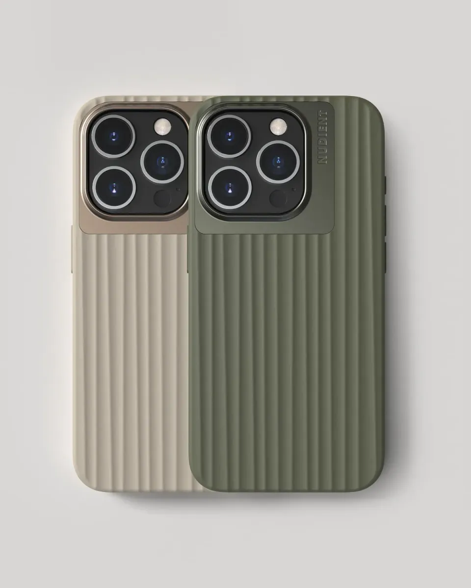Nudient Bold Case iPhone 15 Pro cover Linen Olive