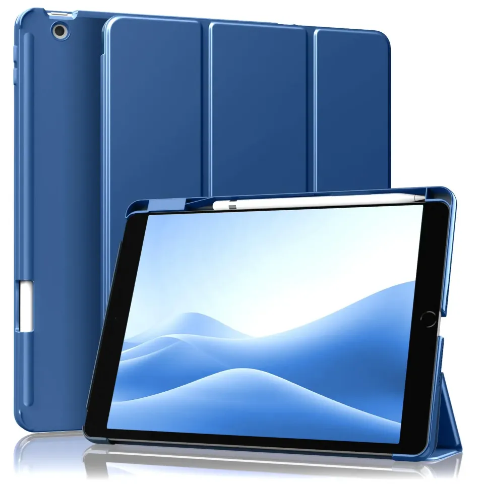 MoKo iPad 10,2 7/8/9 Gen cover blu marino stand