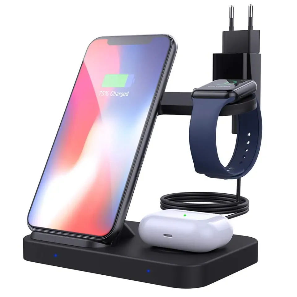 MoKo 3 in 1 stazione ricarica wireless QC3.0 ricarica rapida