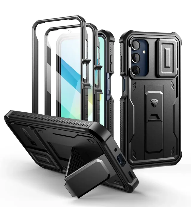 Dexnor Galaxy A16 cover rugged nera con kickstand