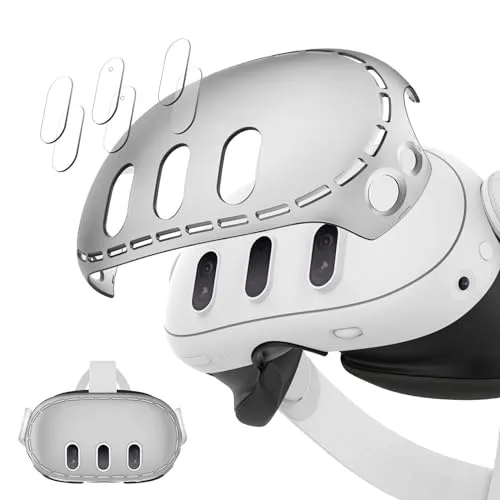 MoKo Quest 3 cover visore VR grigia vetro temperato lenti 6 pezzi