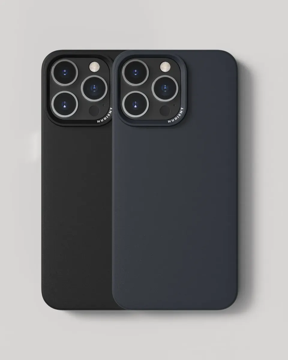 Nudient Thin Case iPhone 15 Pro Max cover 2 pezzi nero blu